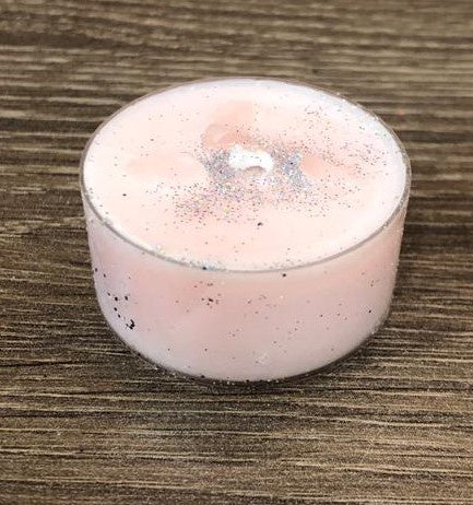Tealight: Scented Soy Wax Crystals Rose Rose Quartz - Pink - Littlemore Candle Co
