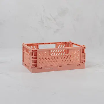 Storage Crate: Tiny Folding Recycled Plastic - Rust - Chickadee Homeware