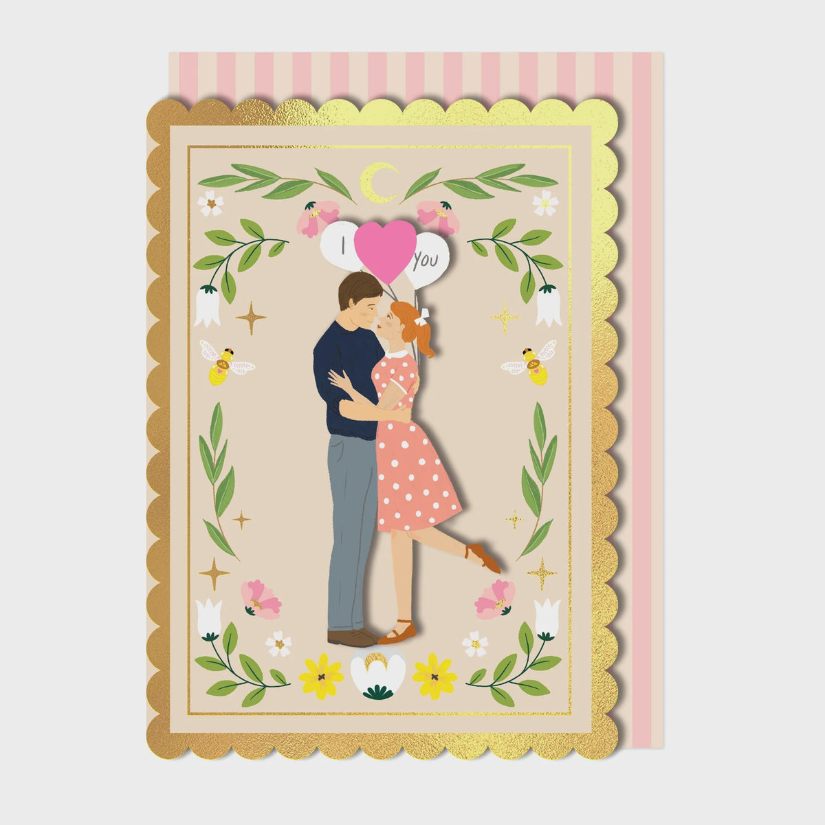 Love Card: 3D I Love You Couple Kissing - Tache