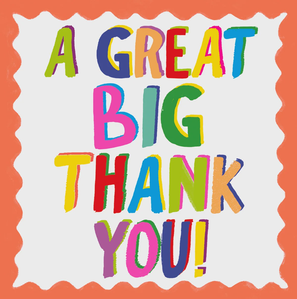 Thank You Card: A Great Big Thank You ! - Neon - Paper Salad
