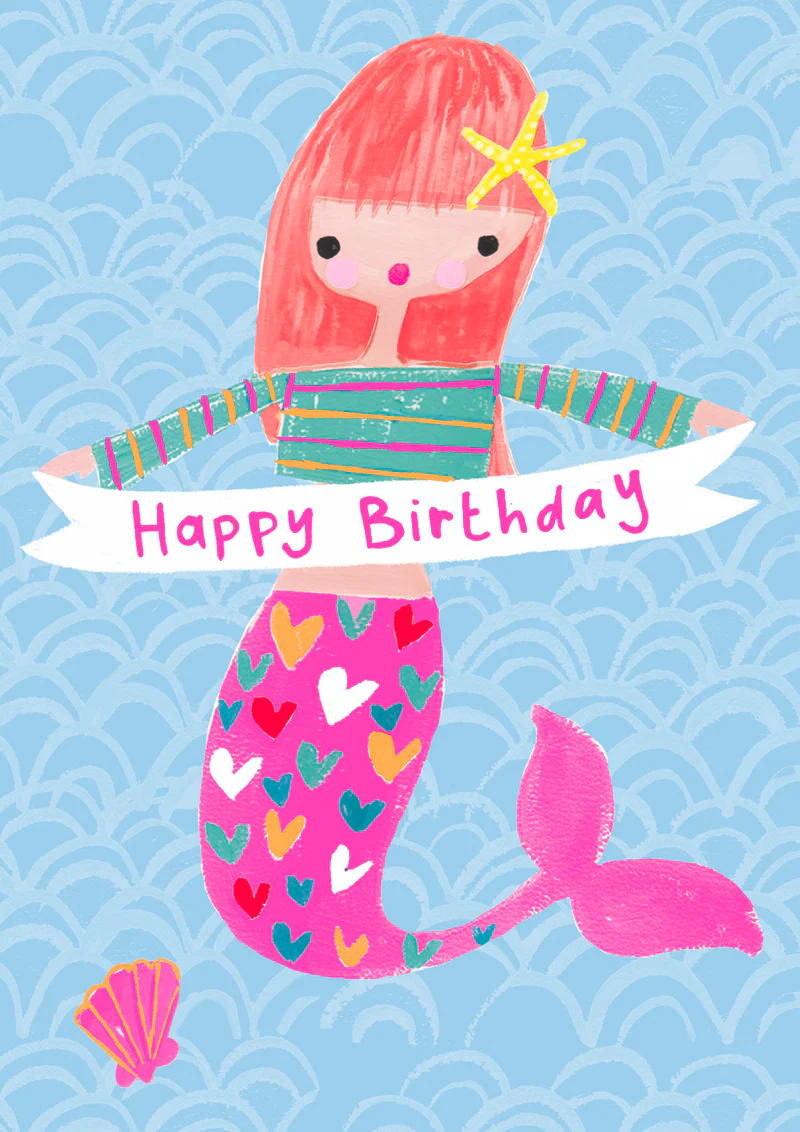 Childrens Card: Bright Foil Mermaid - Paper Salad