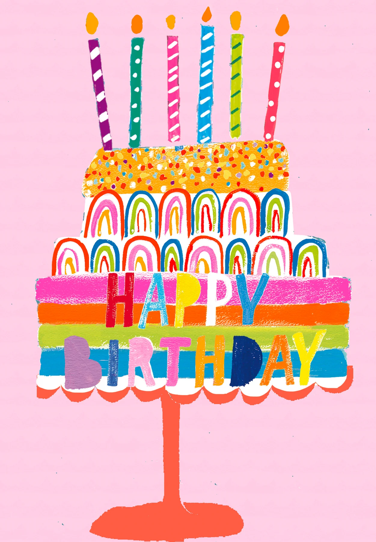 Birthday Card: Bright Foil Cake - Paper Salad