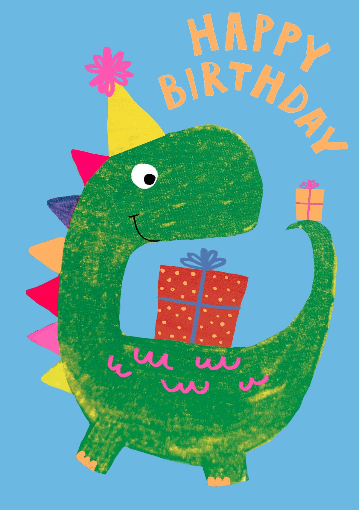 Kids Birthday   Card: BRIGHT COLOURFUL  DINO  - Paper Salad