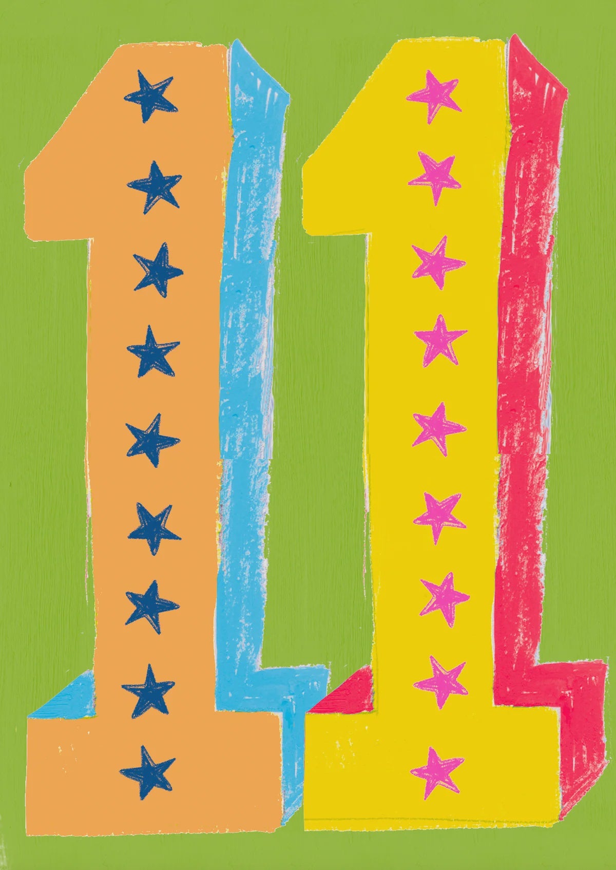 Childrens Age 11th Card: - Neon - Paper Salad