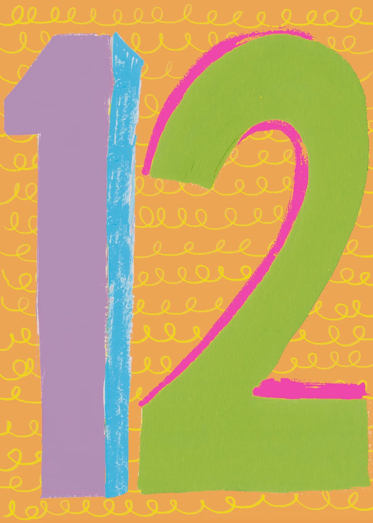 Childrens Age 12th Card: - Neon - Paper Salad