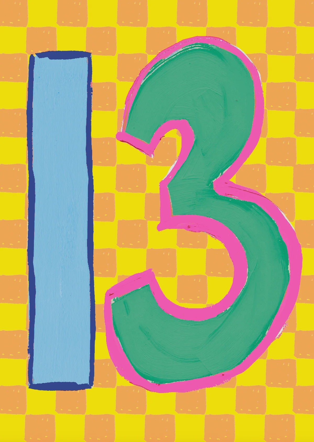 Childrens Age 13th Card: - Neon - Paper Salad