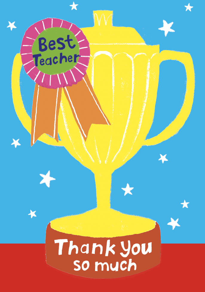 Thank You Teacher Card: Bright Best Teacher  - Paper Salad