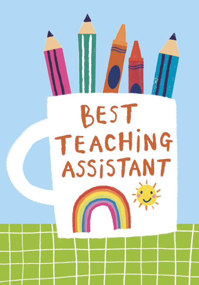 Teaching Assistant Card:  Best Teaching Assistant Mug - Brights - Paper Salad