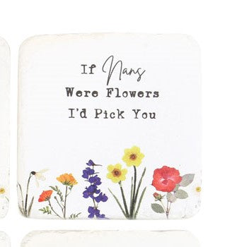 Coaster: Resin Floral Square Nans Flowers Pick You - White - Something Different