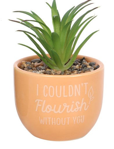 Faux Plant: Ceramic I Couldn’t Flourish Without You Girl - Yellow - Something Different