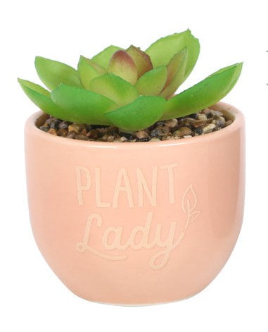 Faux Plant: Ceramic Plant Lady - Pink - Something Different