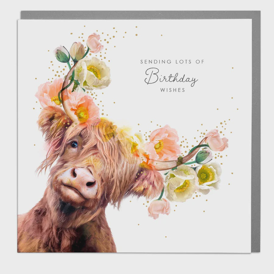 Birthday Card: Highland Cow - Lola Design