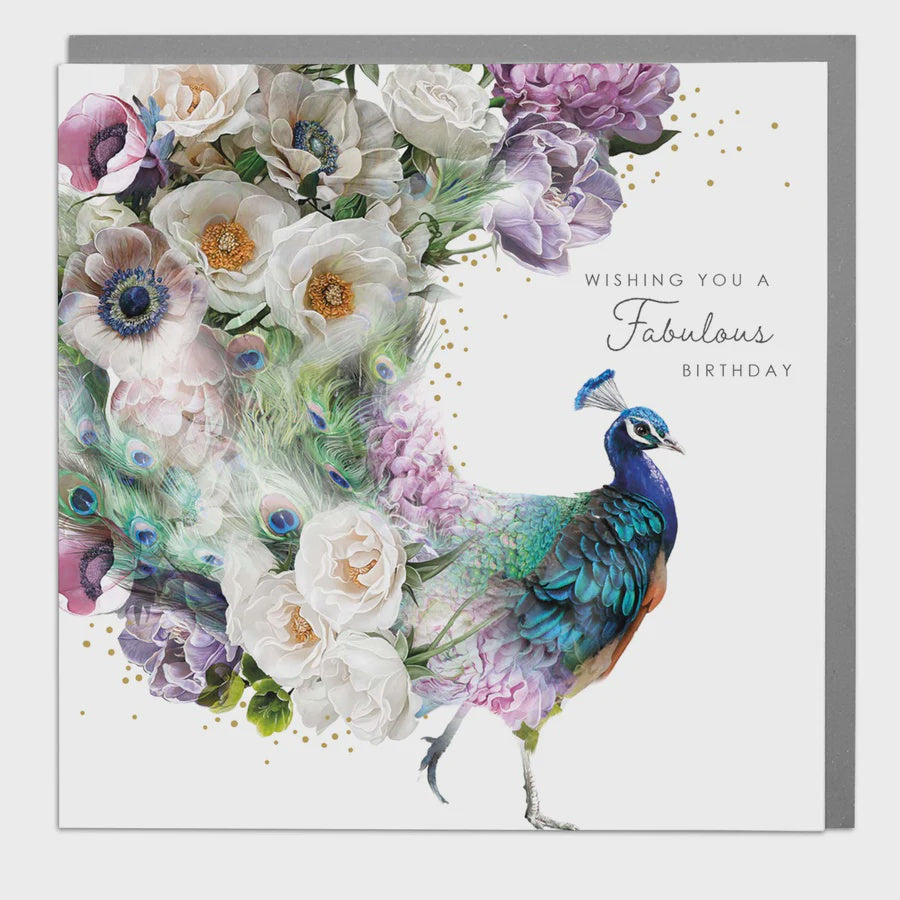 Birthday Card: Peacock - Lola Design