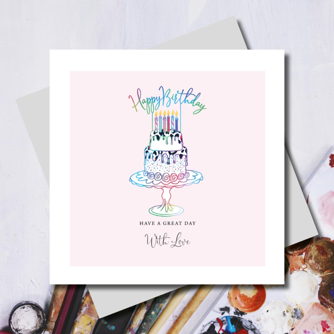 Birthday Card: Cake - Marina B
