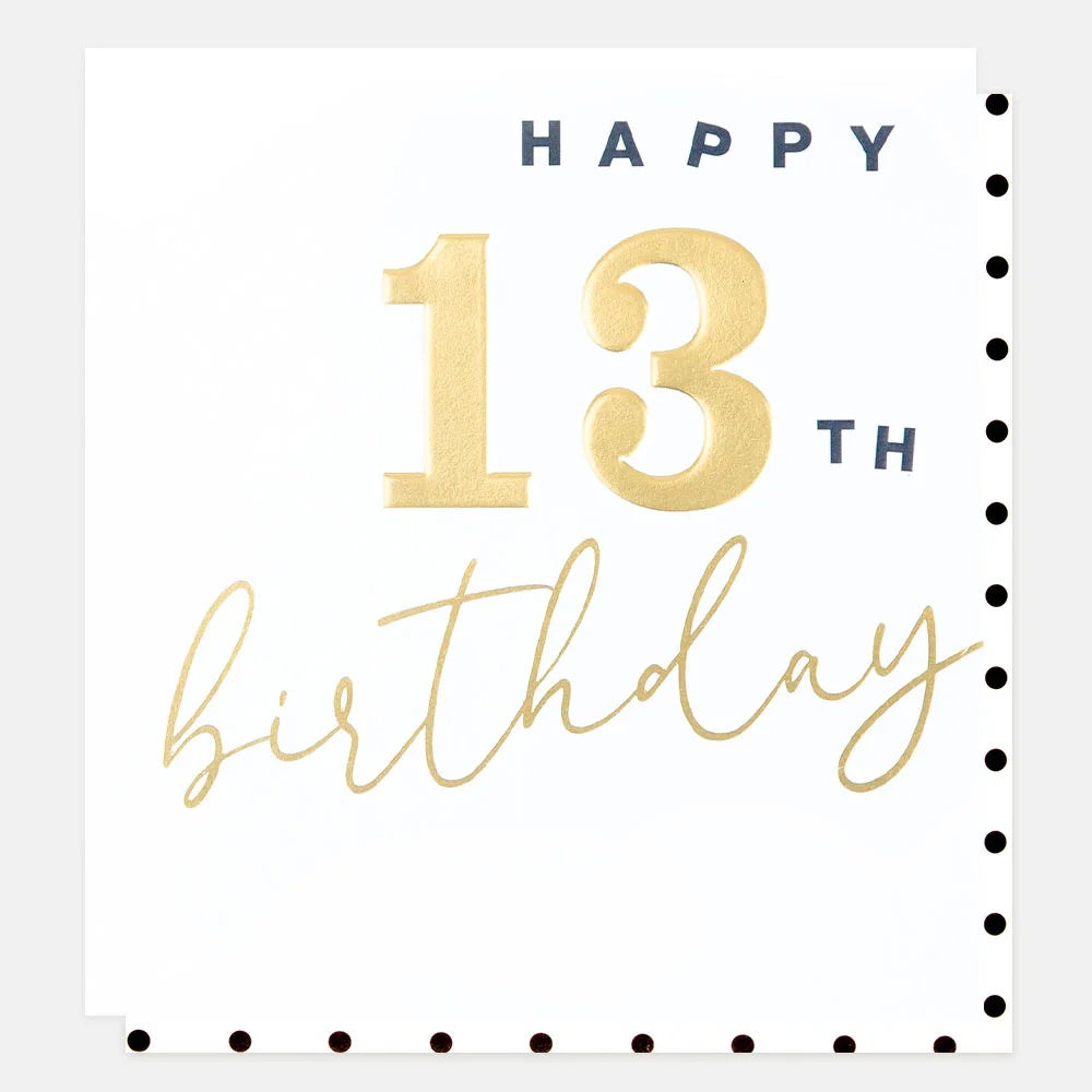 Age 13th Card:  Gold Foil - Gold - Caroline Gardner