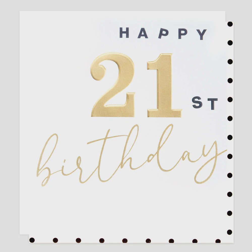 Age 21st Card:  Gold Foil - Gold - Caroline Gardner