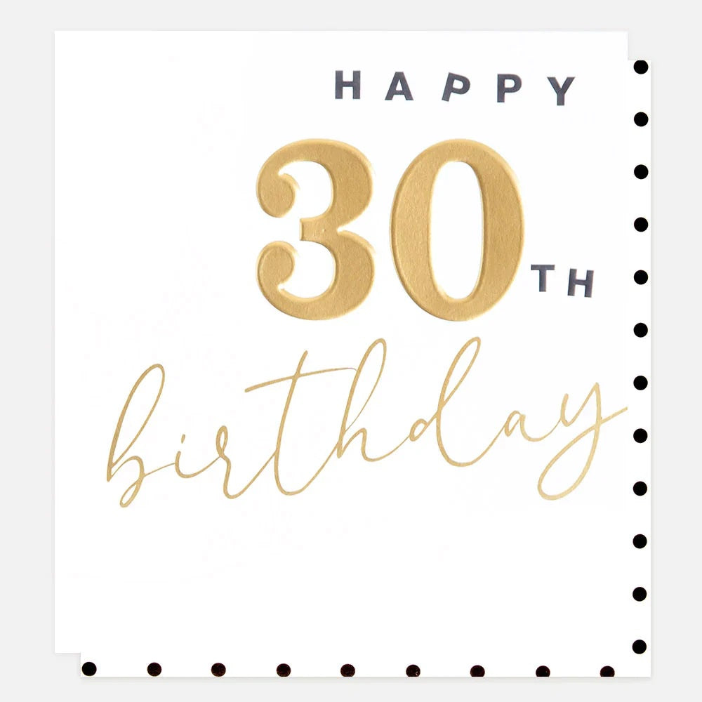 Age 30th Card: Gold Foil - Gold - Caroline Gardner