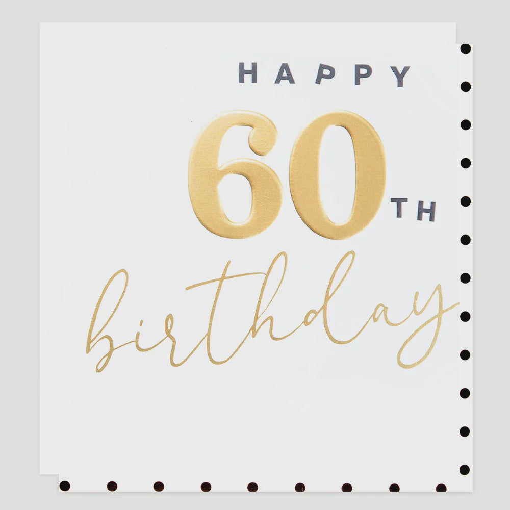 Age 60th Card: Gold Foil - Gold - Caroline Gardner