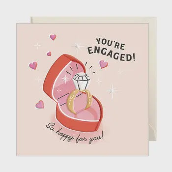Engagement Card:  You're Engaged, heart box with ring Embossed - Rosanna Rossi