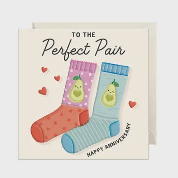 Anniversary Card:  Happy Anniversary the perfect pair Embossed - Rosanna Rossi