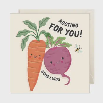 Good Luck Card:  Good Luck rooting for you Embossed - Rosanna Rossi