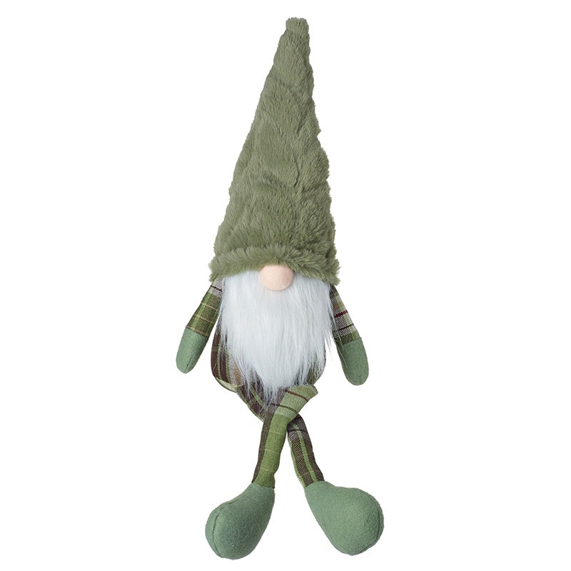 Christmas Character: Fabric Gonk Large Fluffy  Hat Dangly Legs - Green - Heaven Sends