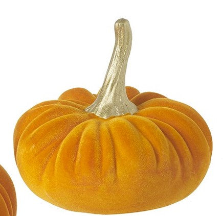 Autumn Ornament: Velvet Ceramic Long Stem Medium - Orange & Gold - XMAS - Heaven Sends