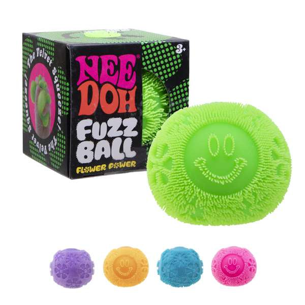 Stress Ball: Fuzz Ball Flower Power Fidget Toy - Assorted Colours - Needoh