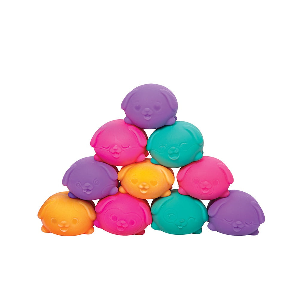 Stress Ball: Teenie Funky Pups Fidget Toy  Pk3 - Assorted colours - Needoh