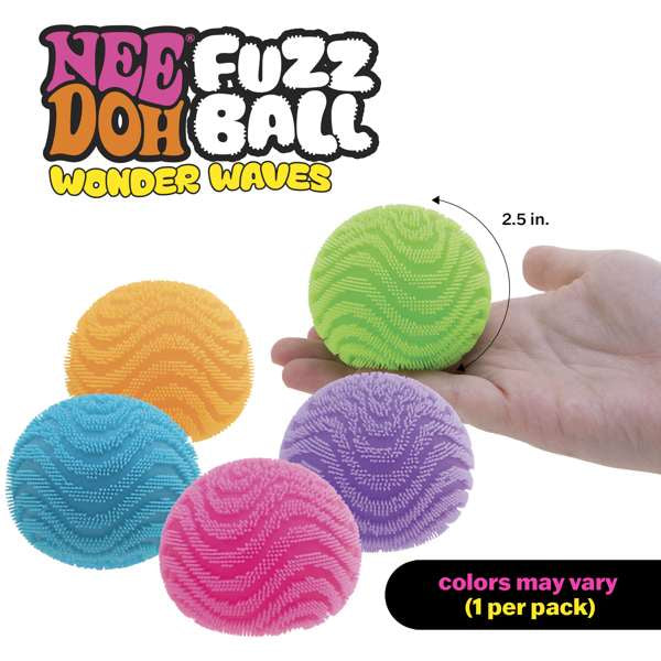 Stress Ball: Fuzz Ball Wonder Waves Fidget Toy - Assorted Colours - Needoh