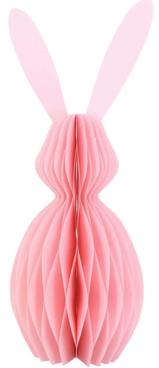 Easter Ornament: Paper Large Honeycomb Bunny - Pink - Gisela Graham