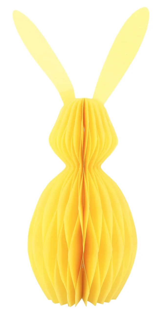 Easter Ornament: Paper Large Honeycomb Bunny - Yellow - Gisela Graham