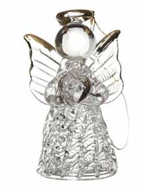 Christmas Tree Decoration: Glass Angel Heart Small Delicate  - Gold - Heaven Sends