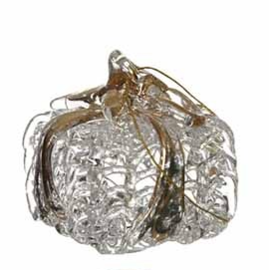 Christmas Tree Decoration: Glass Present Small Delicate  - Gold - Heaven Sends
