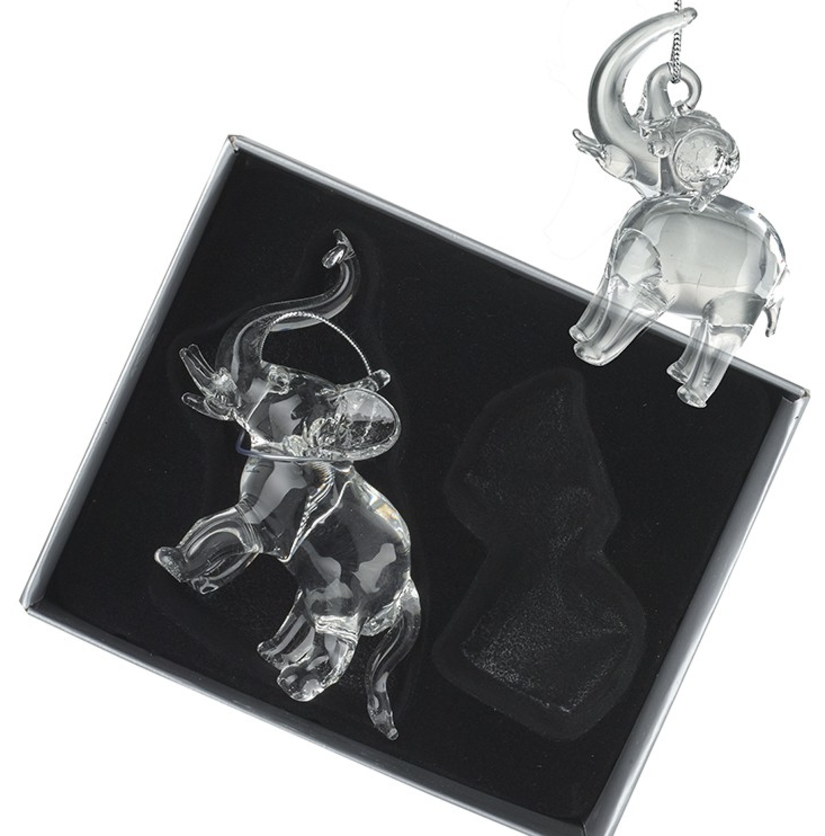 Christmas Tree Decoration: Glass Elephant   - Clear - Heaven Sends