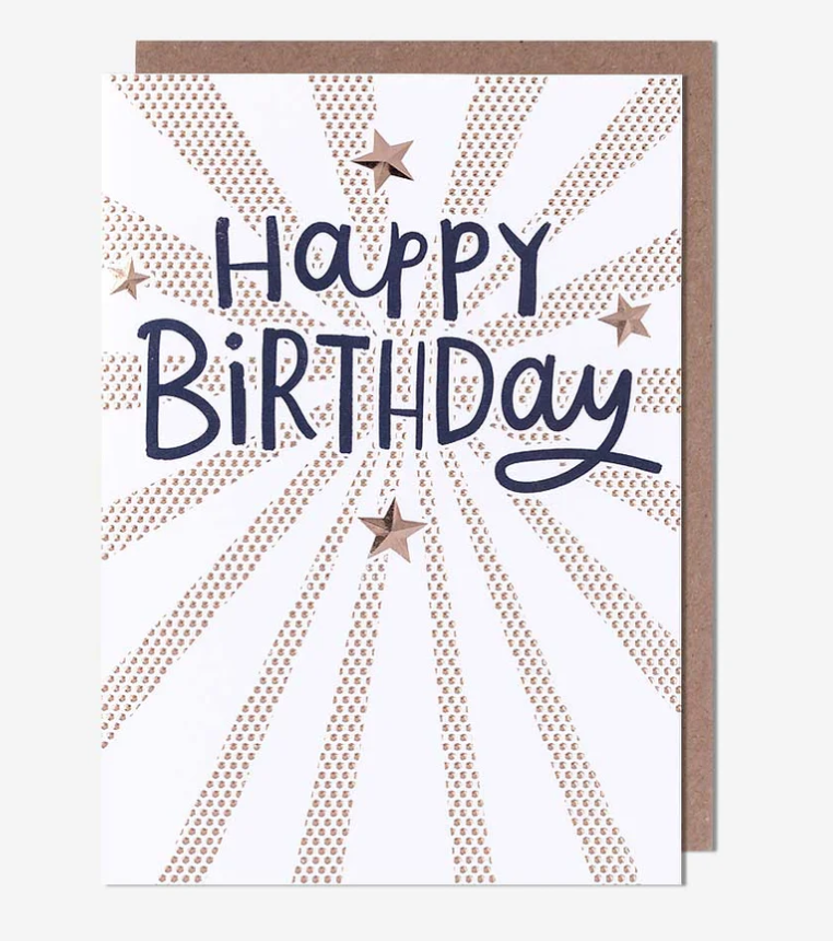 Birthday Card: Happy Birthday Starburst   Bijou - Pigment