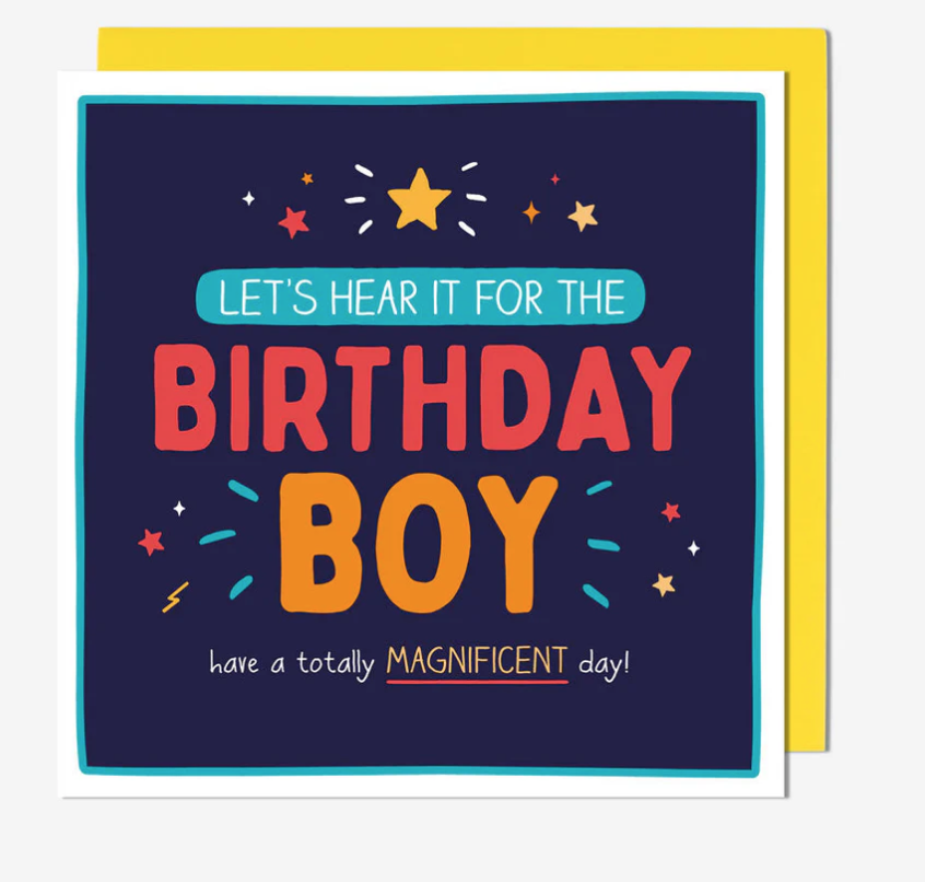 Birthday Card: Lets hear it for the birthday boy   Happy Jackson - Pigment