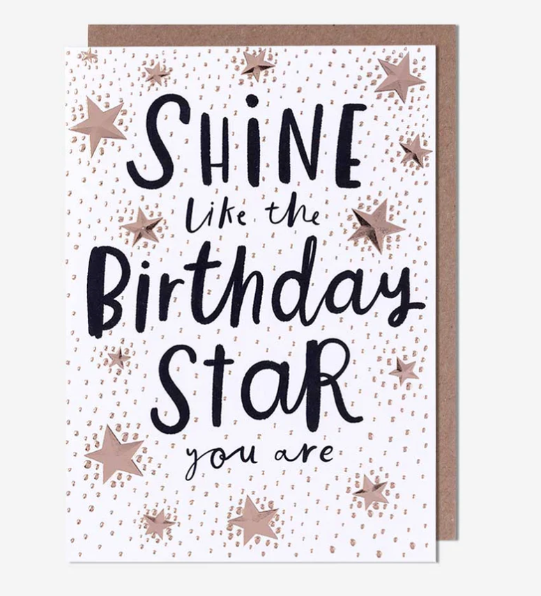Birthday Card: Shine Like The Birthday Star You Are   Bijou - Pigment