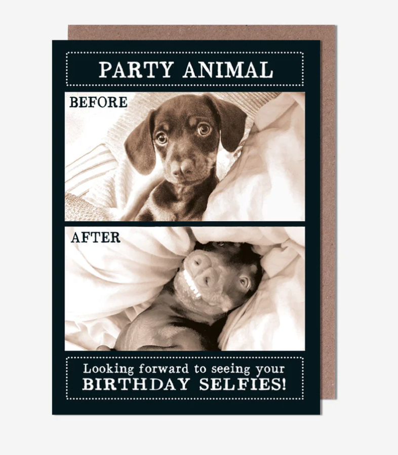 Card: Birthday Selfies   Animal Antics - Pigment
