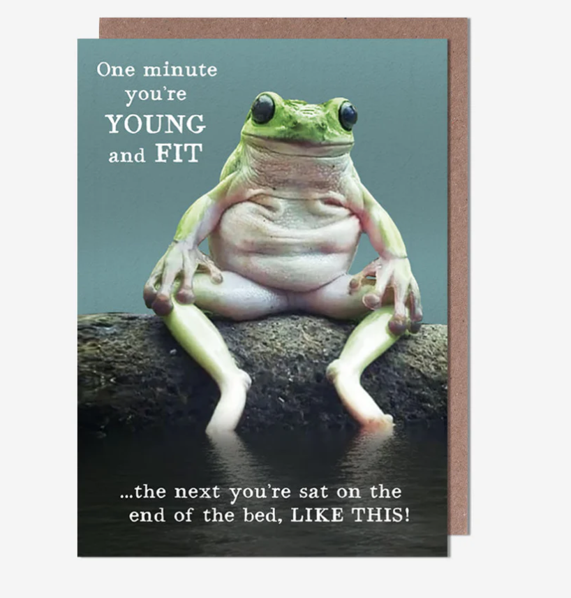 Card: Frog Young and Fit   Animal Antics - Pigment