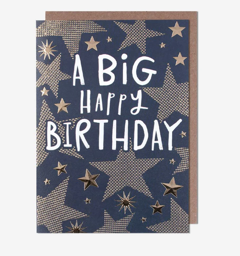 Male Birthday Card: A Big Happy Birthday Stars   Bijou - Pigment