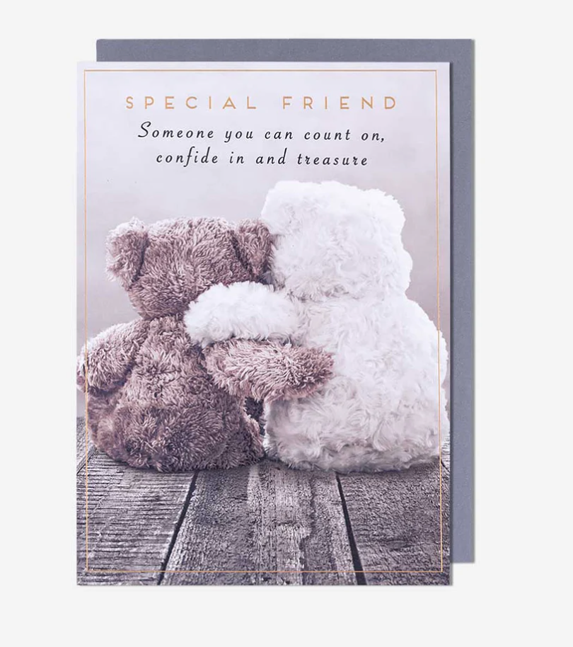 Friend Card: Teddy Bears Hugging   Love Unlimited - Pigment