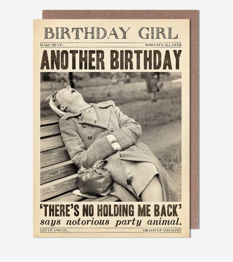 Female Birthday Card: Another Birthday Women Asleep   Fleet Street - Pigment