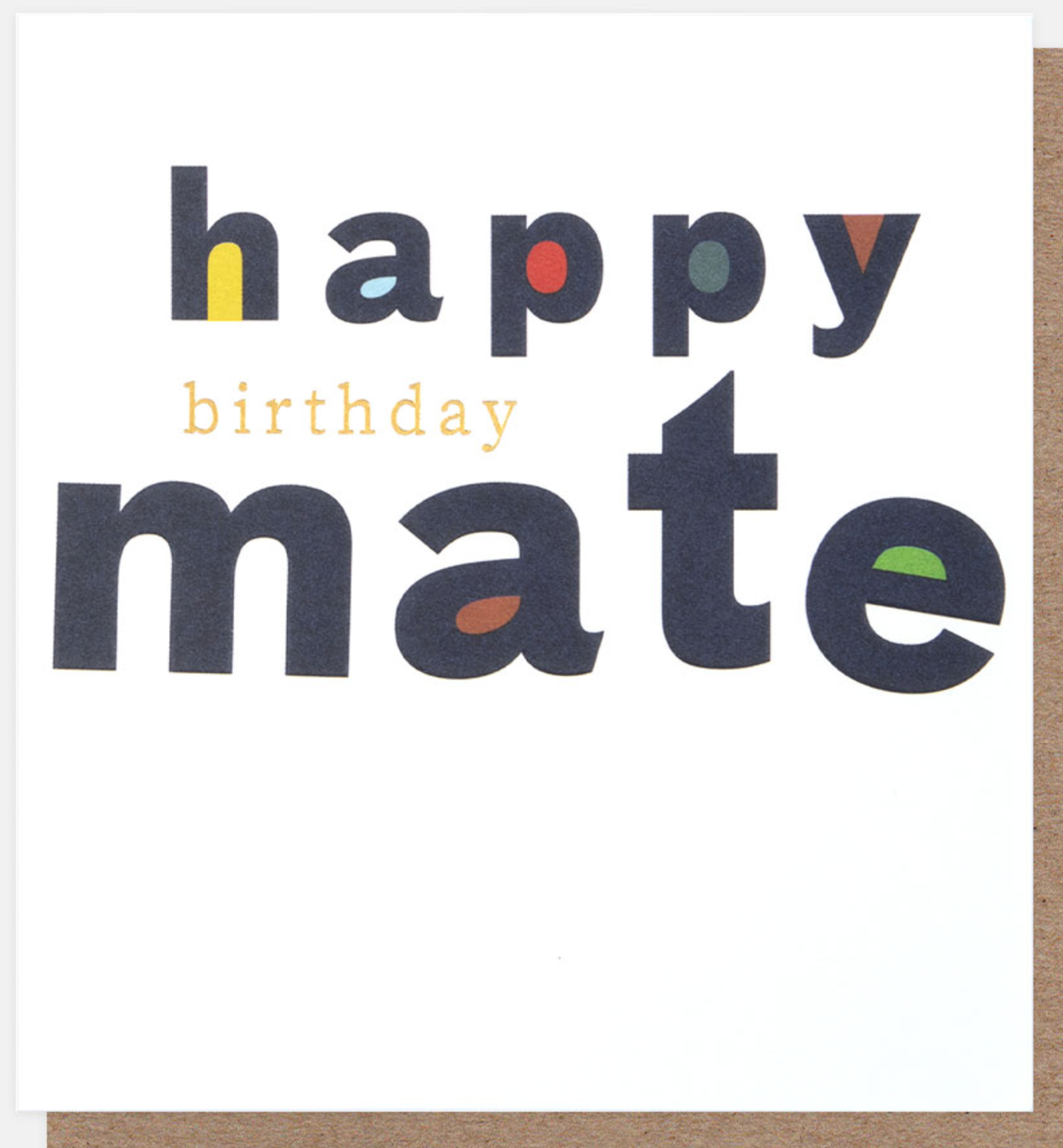 Male Birthday Card: Happy Birthday Mate GOLD FOIL - Caroline Gardner