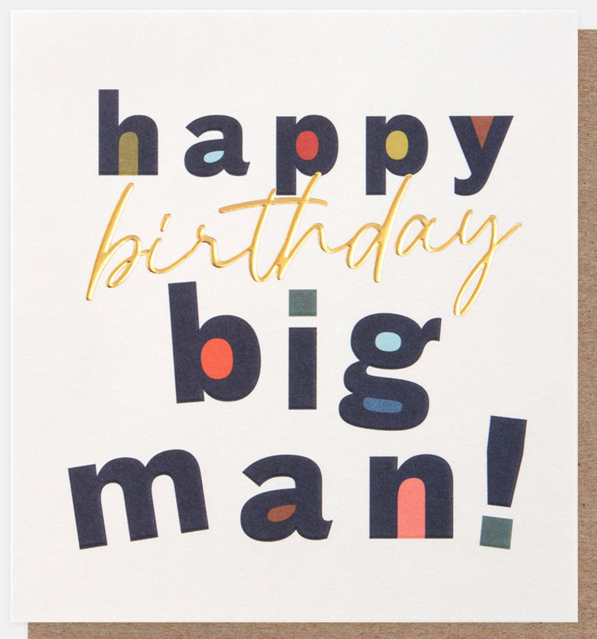 Male Birthday Card: Happy Birthday Big Man GOLD FOIL - Caroline Gardner