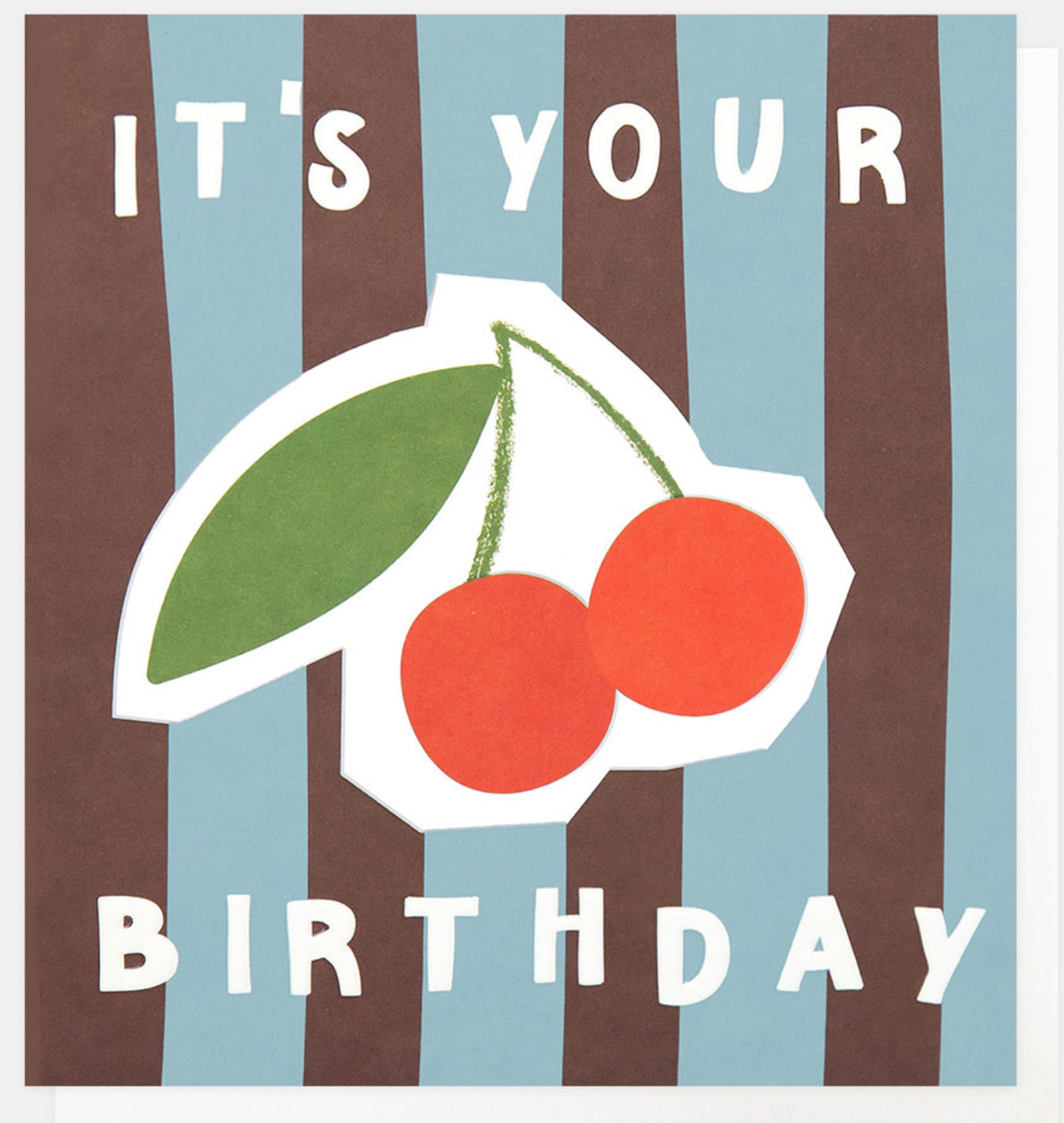 Birthday Card: It's Your Birthday Cherries Stripe - Caroline Gardner