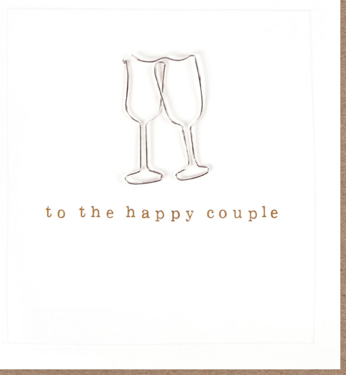 Wedding Card: To The Happy Couple Wire Champagne Glasses - Caroline Gardner