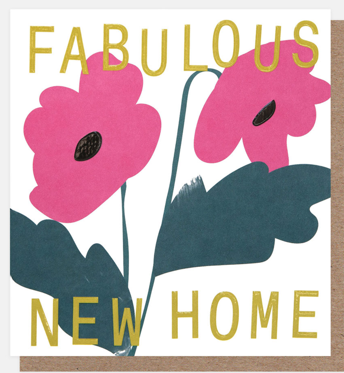 New Home Card: Fabulous New Home Pink Flowers  - Caroline Gardner