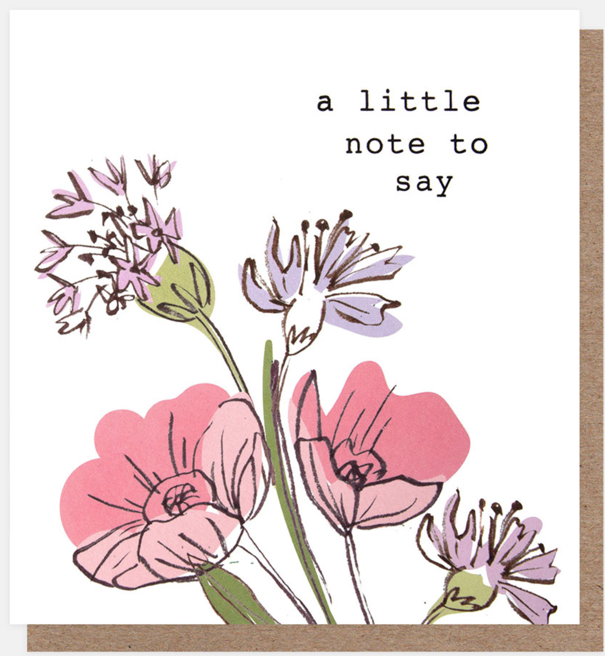 Sympathy Card: A Little Note To Say Florals - Caroline Gardner