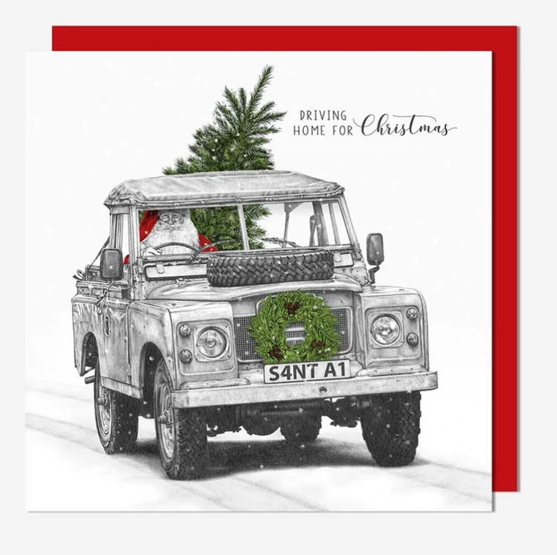 Christmas Card: Santa Driving Home At Christmas - Pigment